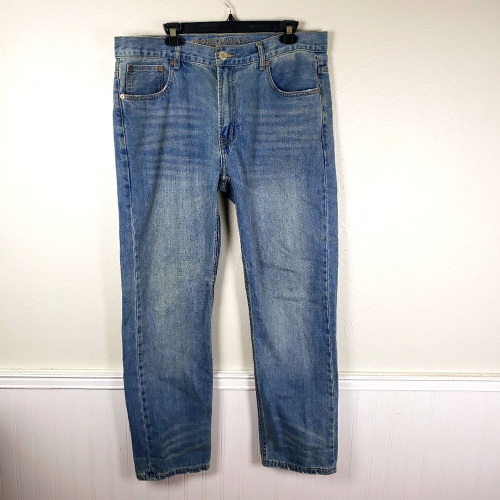 American Eagle Outfitters Men’s Slim Straight Light Blue Jeans 36x32